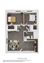 Two Bedroom, One Bath 227 floor plan